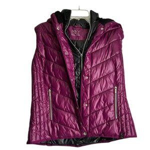 Marc New York Andrew Marc Women’s Performance Maroon Vest Sz LG Hooded